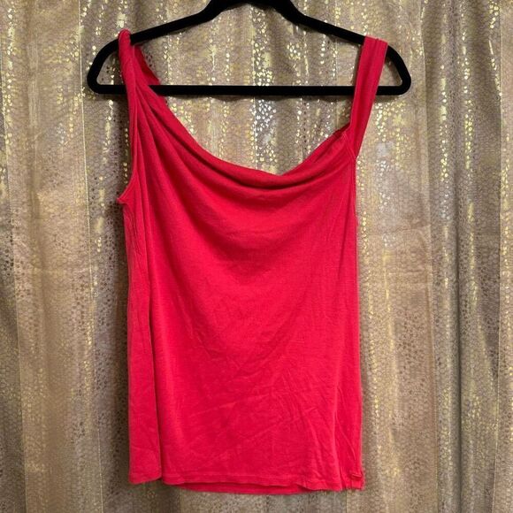 Free People Red Twisted Strap Relaxed Flowy Modal Tank Top Large NWOT - Picture 1 of 6